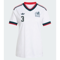 Camisa de Futebol México Cesar Montes #3 Equipamento Secundário Mulheres Mundo 2026 Manga Curta